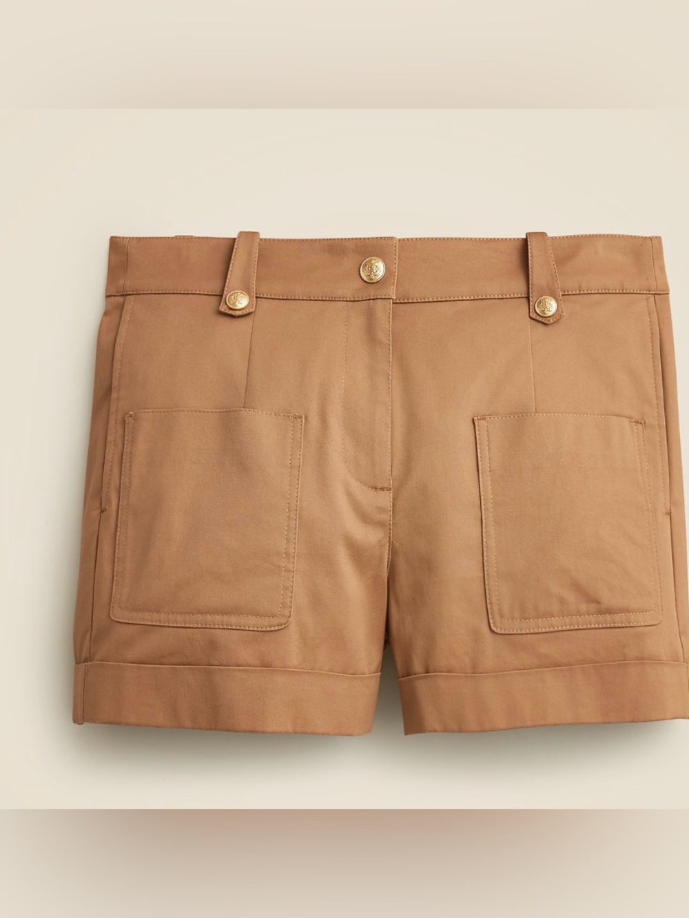 J Crew patch pocket Chino Khaki Utility Shorts size 2